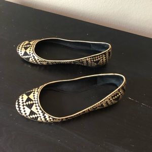 Rebecca Minkoff black/gold flats size 7.5